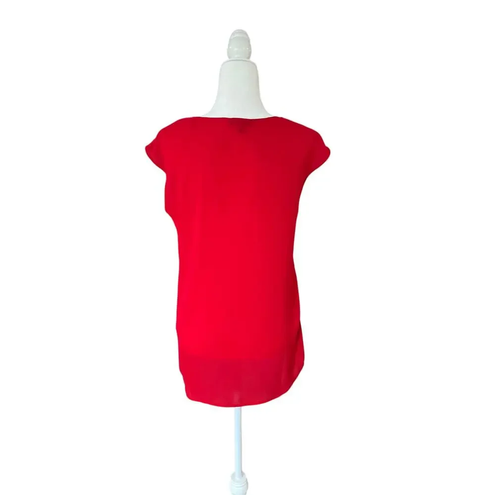 J.Crew Red Cap Sleeve Blouse Size 4 Lightweight, Flowy and Relaxed Summer BBQ